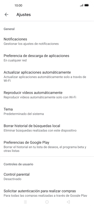 Pulsa Actualizar aplicaciones automáticamente.