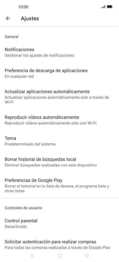 Pulsa Actualizar aplicaciones automáticamente.