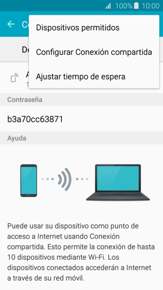 Pulsa Configurar Conexión compartida.