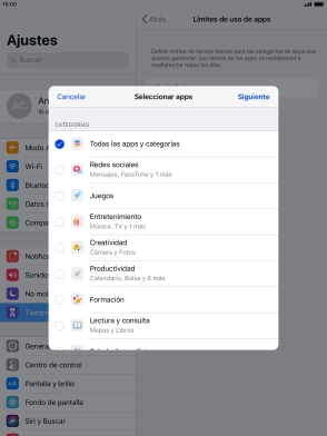 Pulsa las categorías deseadas.
