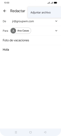 Pulsa Adjuntar archivo y desplázate a la carpeta deseada.