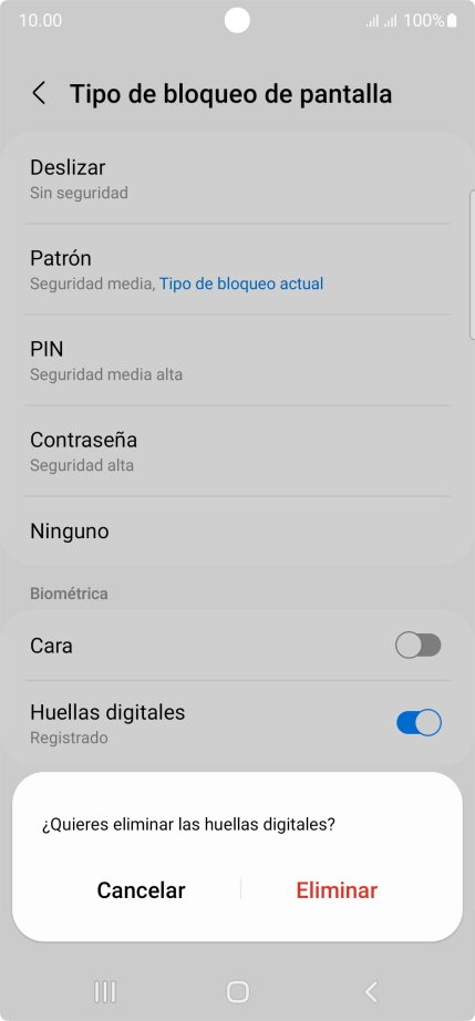 Pulsa Eliminar.
