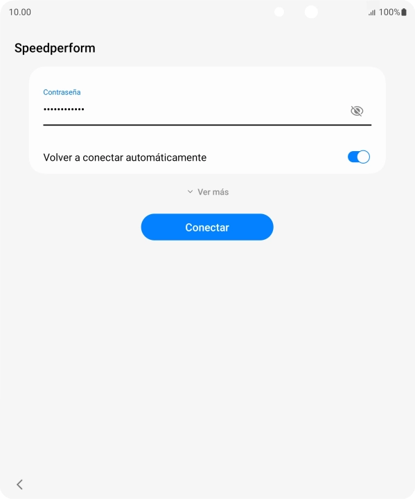 Introduce la contraseña de la red wifi y pulsa Conectar.