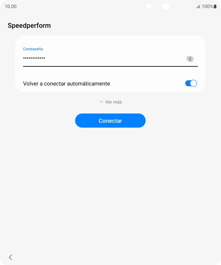 Introduce la contraseña de la red wifi y pulsa Conectar.
