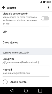 Pulsa la cuenta deseada.
