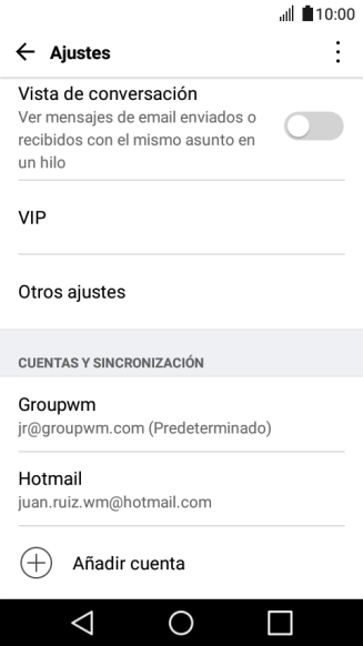Pulsa la cuenta deseada.