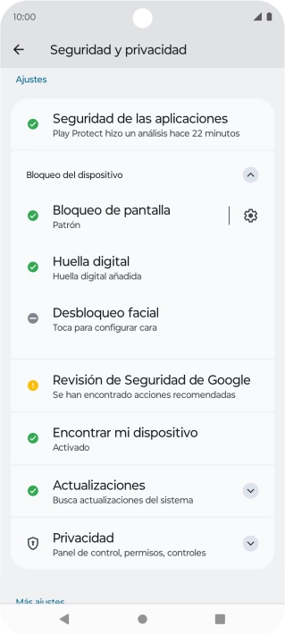 Pulsa Bloqueo de pantalla e introduce el código de seguridad extra que has creado anteriormente.