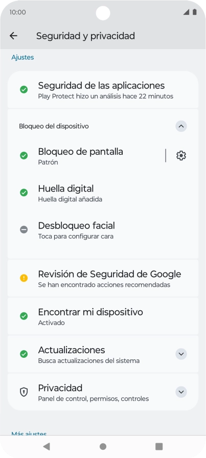 Pulsa Bloqueo de pantalla e introduce el código de seguridad extra que has creado anteriormente.