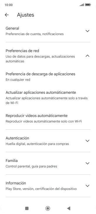 Pulsa Actualizar aplicaciones automáticamente.