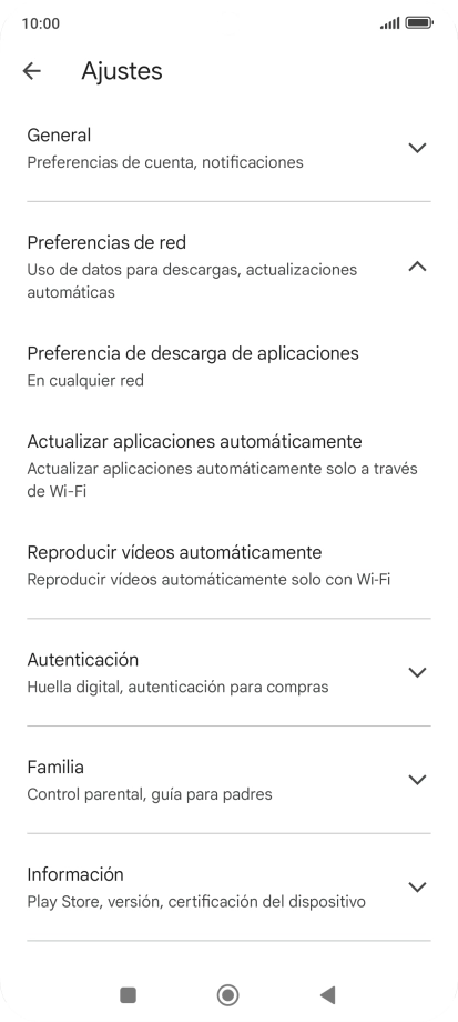Pulsa Actualizar aplicaciones automáticamente.