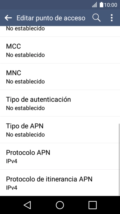 Pulsa Tipo de autenticación.