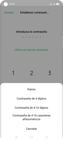 Pulsa el código de seguridad deseado y sigue las indicaciones de la pantalla para crear un código de seguridad del teléfono adicional.
