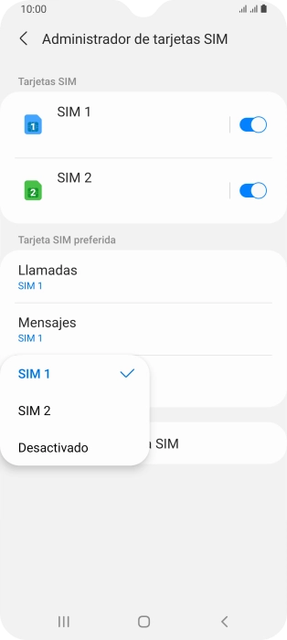 Pulsa el ajuste deseado.