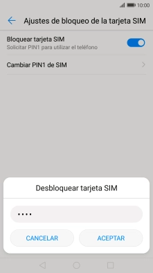 Introduce tu código PIN y pulsa ACEPTAR.