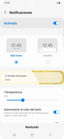 Pulsa los ajustes deseados para activarlos o desactivarlos.