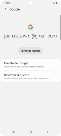 Pulsa Sincronizar cuenta.