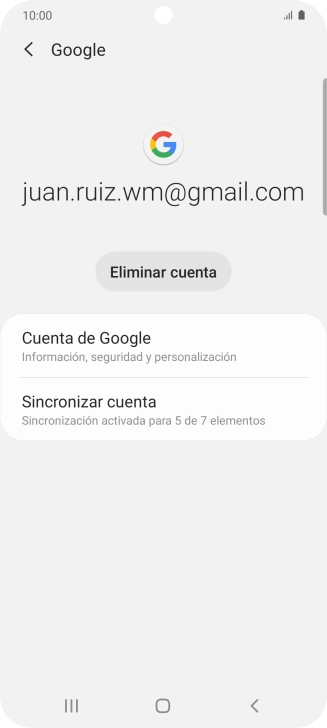 Pulsa Sincronizar cuenta.