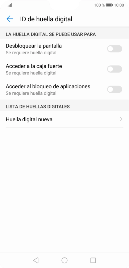 Pulsa Huella digital nueva.