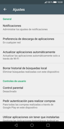 Pulsa Actualizar aplicaciones automáticamente.