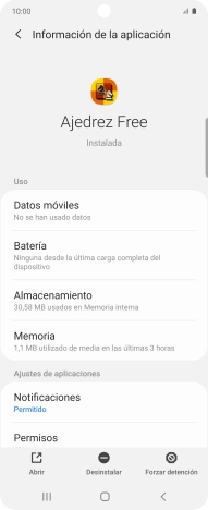 Pulsa Almacenamiento.