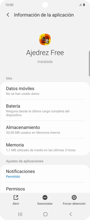 Pulsa Almacenamiento.