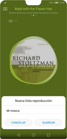 Introduce el nombre deseado de la lista de reproducción y pulsa GUARDAR.