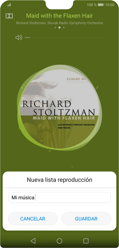 Introduce el nombre deseado de la lista de reproducción y pulsa GUARDAR.