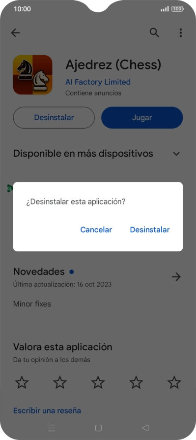 Pulsa Desinstalar.
