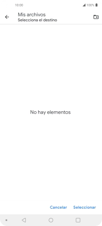Si deseas crear una nueva carpeta, pulsa el icono de nueva carpeta y sigue las indicaciones de la pantalla para crearla.
