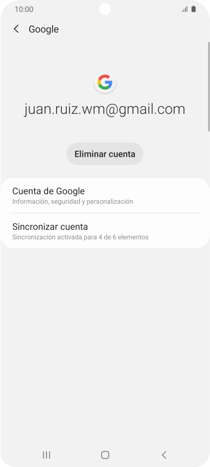 Pulsa Sincronizar cuenta.