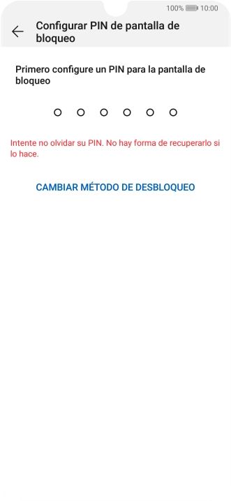Pulsa CAMBIAR MÉTODO DE DESBLOQUEO.