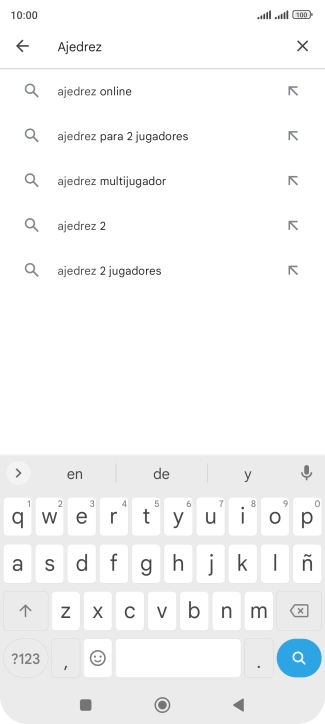 Introduce el nombre del tema o de la app y pulsa el icono de búsqueda.