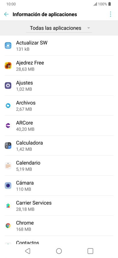 Pulsa la app deseada.