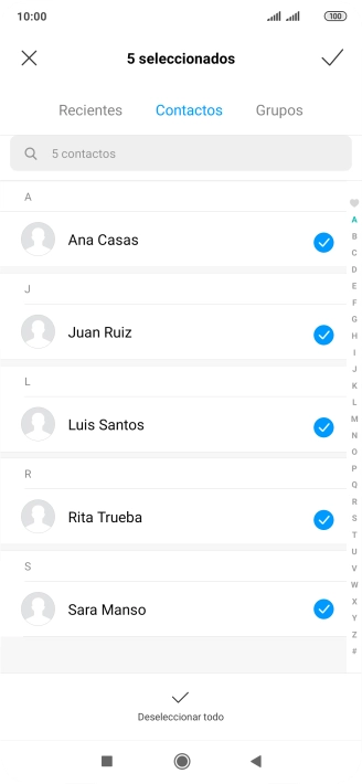 Pulsa el icono de aceptar.