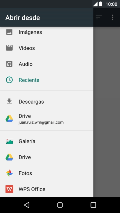 Pulsa una categoría y desplázate a la carpeta deseada.