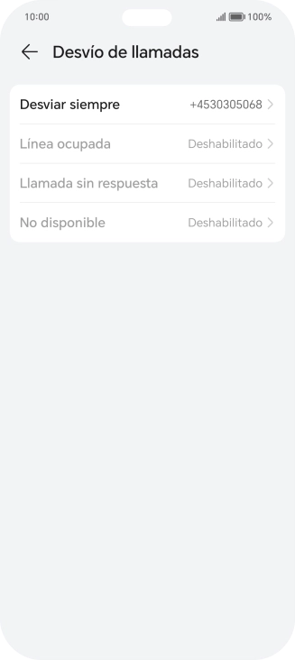 Pulsa el tipo de desvío deseado.