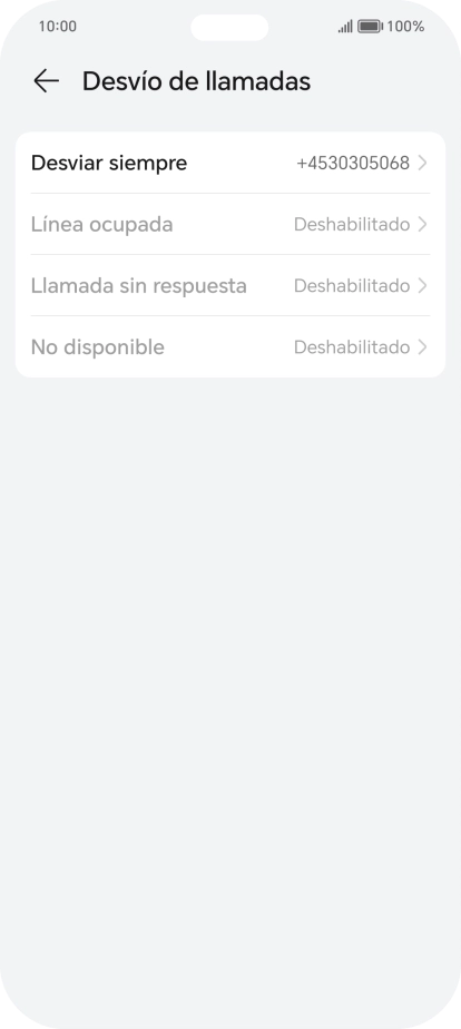 Pulsa el tipo de desvío deseado.