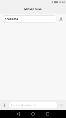 Pulsa en el campo de escritura  y escribe el texto del mensaje corto.