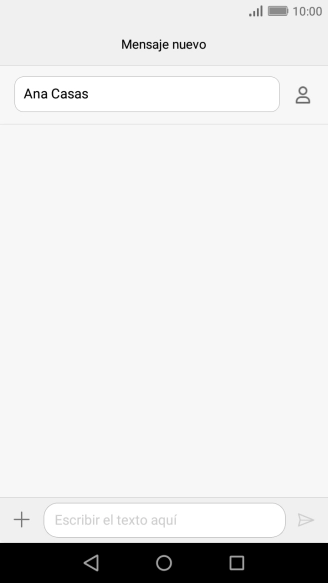 Pulsa en el campo de escritura  y escribe el texto del mensaje corto.