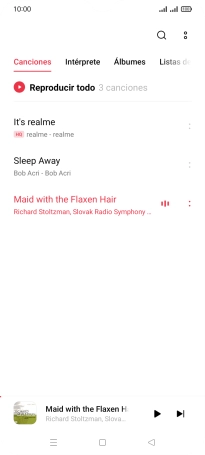 Pulsa el título de la canción en la parte inferior de la pantalla.