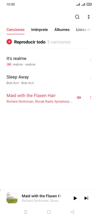 Pulsa el título de la canción en la parte inferior de la pantalla.