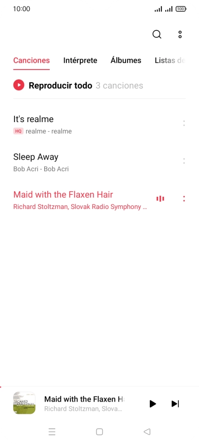 Pulsa el título de la canción en la parte inferior de la pantalla.
