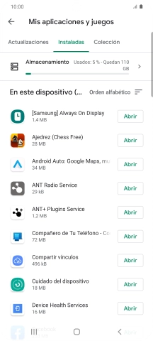 Pulsa la app deseada.