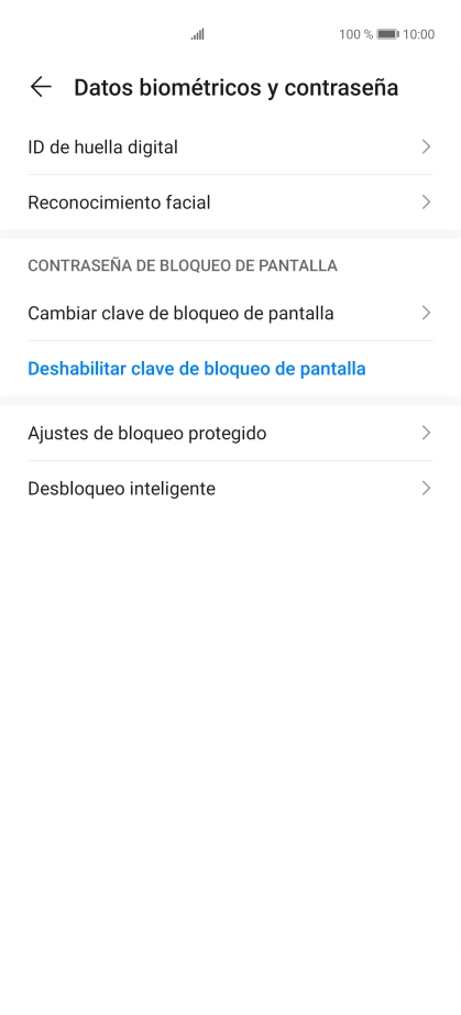 Pulsa Deshabilitar clave de bloqueo de pantalla.