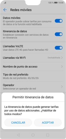 Si activas la función, pulsa ACEPTAR.