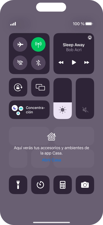 Pulsa el icono de modo de avión para activar o desactivar la función.