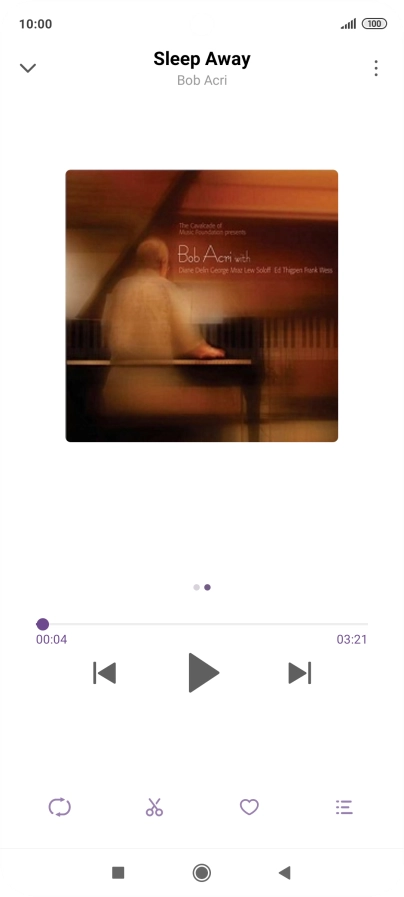 Pulsa la flecha hacia la derecha para ir al archivo de música siguiente.