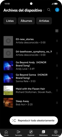 Pulsa el archivo de música deseado.