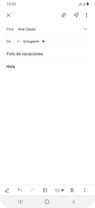 Pulsa el icono de anexos.