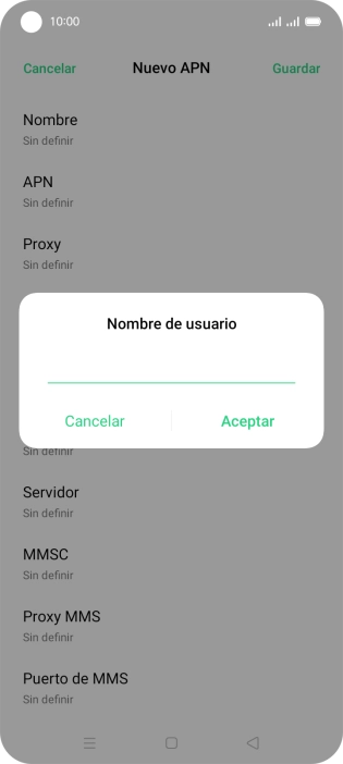 Introduce wap@wap y pulsa Aceptar.